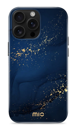 Mio by Mobilize Hoesje geschikt voor Apple iPhone 16 Pro MagSafe Telefoonhoesje Hardcase | Mio by Mobilize Backcover | Geschikt voor MagSafe | Geschikt voor Draadloos Opladen met Magnetische Ring | MagSafe Case - Midnight Sparkle | Blauw
