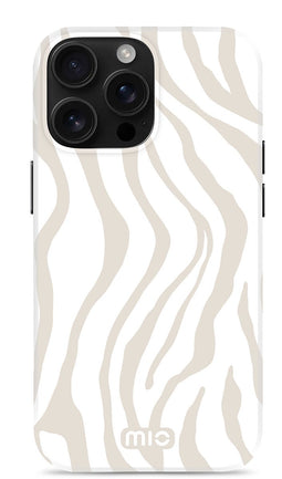 Mio by Mobilize Hoesje geschikt voor Apple iPhone 16 Pro MagSafe Telefoonhoesje Hardcase | Mio by Mobilize Backcover | Geschikt voor MagSafe | Geschikt voor Draadloos Opladen met Magnetische Ring | MagSafe Case - Sandy Zebra | Wit