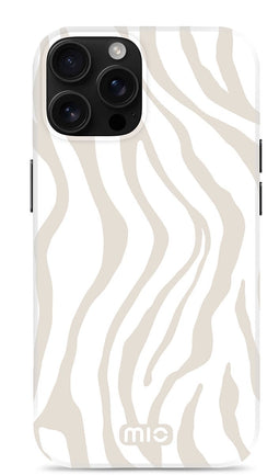 Mio by Mobilize Hoesje geschikt voor Apple iPhone 16 Pro Max MagSafe Telefoonhoesje Hardcase | Mio by Mobilize Backcover | Geschikt voor MagSafe | Geschikt voor Draadloos Opladen met Magnetische Ring | MagSafe Case - Sandy Zebra | Wit
