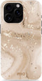 Mio by Mobilize Hoesje geschikt voor Apple iPhone 16 Pro Max MagSafe Telefoonhoesje Hardcase | Mio by Mobilize Backcover | Geschikt voor MagSafe | Geschikt voor Draadloos Opladen met Magnetische Ring | MagSafe Case - Gold Marble | Goud