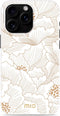 Mio by Mobilize Hoesje geschikt voor Apple iPhone 16 Pro Max MagSafe Telefoonhoesje Hardcase | Mio by Mobilize Backcover | Geschikt voor MagSafe | Geschikt voor Draadloos Opladen met Magnetische Ring | MagSafe Case - White Roses | Wit