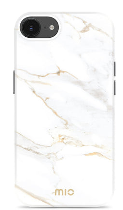 Mio by Mobilize Hoesje geschikt voor Apple iPhone 16e MagSafe Telefoonhoesje Hardcase | Mio by Mobilize Backcover | Geschikt voor MagSafe | Geschikt voor Draadloos Opladen met Magnetische Ring | MagSafe Case - White Marble | Wit