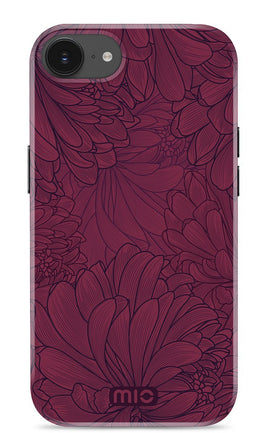 Mio by Mobilize Hoesje geschikt voor Apple iPhone 16e MagSafe Telefoonhoesje Hardcase | Mio by Mobilize Backcover | Geschikt voor MagSafe | Geschikt voor Draadloos Opladen met Magnetische Ring | MagSafe Case - Berry Blooms | Rood