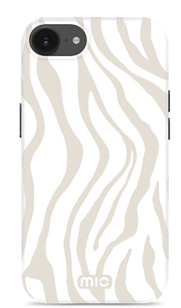 Mio by Mobilize Hoesje geschikt voor Apple iPhone 16e MagSafe Telefoonhoesje Hardcase | Mio by Mobilize Backcover | Geschikt voor MagSafe | Geschikt voor Draadloos Opladen met Magnetische Ring | MagSafe Case - Sandy Zebra | Wit