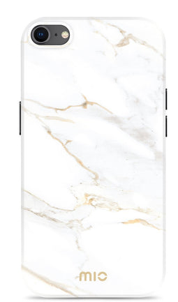 Mio by Mobilize Hoesje geschikt voor Apple iPhone 7 MagSafe Telefoonhoesje Hardcase | Mio by Mobilize Backcover | Geschikt voor MagSafe | Geschikt voor Draadloos Opladen met Magnetische Ring | MagSafe Case - White Marble | Wit
