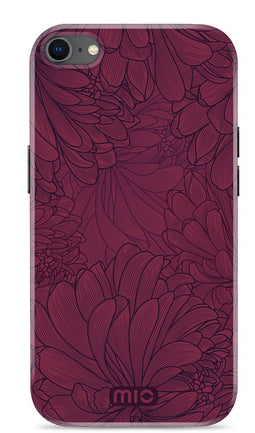 Mio by Mobilize Hoesje geschikt voor Apple iPhone 7 MagSafe Telefoonhoesje Hardcase | Mio by Mobilize Backcover | Geschikt voor MagSafe | Geschikt voor Draadloos Opladen met Magnetische Ring | MagSafe Case - Berry Blooms | Rood