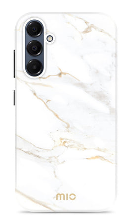 Mio by Mobilize Hoesje geschikt voor Samsung Galaxy A16 MagSafe Telefoonhoesje Hardcase | Mio by Mobilize Backcover | Geschikt voor MagSafe | Geschikt voor Draadloos Opladen met Magnetische Ring | MagSafe Case - White Marble | Wit