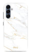 Mio by Mobilize Hoesje geschikt voor Samsung Galaxy A16 MagSafe Telefoonhoesje Hardcase | Mio by Mobilize Backcover | Geschikt voor MagSafe | Geschikt voor Draadloos Opladen met Magnetische Ring | MagSafe Case - White Marble | Wit