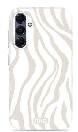 Mio by Mobilize Hoesje geschikt voor Samsung Galaxy A16 MagSafe Telefoonhoesje Hardcase | Mio by Mobilize Backcover | Geschikt voor MagSafe | Geschikt voor Draadloos Opladen met Magnetische Ring | MagSafe Case - Sandy Zebra | Wit