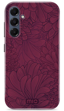 Mio by Mobilize Hoesje geschikt voor Samsung Galaxy A16 MagSafe Telefoonhoesje Hardcase | Mio by Mobilize Backcover | Geschikt voor MagSafe | Geschikt voor Draadloos Opladen met Magnetische Ring | MagSafe Case - Berry Blooms | Rood