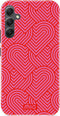 Mio by Mobilize Hoesje geschikt voor Samsung Galaxy A34 MagSafe Telefoonhoesje Hardcase | Mio by Mobilize Backcover | Geschikt voor MagSafe | Geschikt voor Draadloos Opladen met Magnetische Ring | MagSafe Case - Wild Hearts | Roze