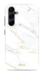 Mio by Mobilize Hoesje geschikt voor Samsung Galaxy A35 MagSafe Telefoonhoesje Hardcase | Mio by Mobilize Backcover | Geschikt voor MagSafe | Geschikt voor Draadloos Opladen met Magnetische Ring | MagSafe Case - White Marble | Wit