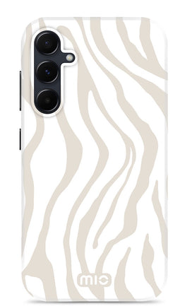 Mio by Mobilize Hoesje geschikt voor Samsung Galaxy A35 MagSafe Telefoonhoesje Hardcase | Mio by Mobilize Backcover | Geschikt voor MagSafe | Geschikt voor Draadloos Opladen met Magnetische Ring | MagSafe Case - Sandy Zebra | Wit