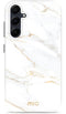 Mio by Mobilize Hoesje geschikt voor Samsung Galaxy A35 MagSafe Telefoonhoesje Hardcase | Mio by Mobilize Backcover | Geschikt voor MagSafe | Geschikt voor Draadloos Opladen met Magnetische Ring | MagSafe Case - White Marble | Wit