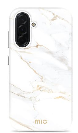 Mio by Mobilize Hoesje geschikt voor Samsung Galaxy A36 MagSafe Telefoonhoesje Hardcase | Mio by Mobilize Backcover | Geschikt voor MagSafe | Geschikt voor Draadloos Opladen met Magnetische Ring | MagSafe Case - White Marble | Wit