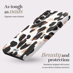 Mio by Mobilize Hoesje geschikt voor Samsung Galaxy A36 MagSafe Telefoonhoesje Hardcase | Mio by Mobilize Backcover | Geschikt voor MagSafe | Geschikt voor Draadloos Opladen met Magnetische Ring | MagSafe Case - Leopard | Zwart,wit