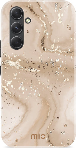 Mio by Mobilize Hoesje geschikt voor Samsung Galaxy A54 MagSafe Telefoonhoesje Hardcase | Mio by Mobilize Backcover | Geschikt voor MagSafe | Geschikt voor Draadloos Opladen met Magnetische Ring | MagSafe Case - Gold Marble | Goud
