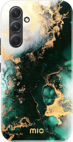 Mio by Mobilize Hoesje geschikt voor Samsung Galaxy A54 MagSafe Telefoonhoesje Hardcase | Mio by Mobilize Backcover | Geschikt voor MagSafe | Geschikt voor Draadloos Opladen met Magnetische Ring | MagSafe Case - Green Marble | Groen