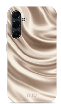 Mio by Mobilize Hoesje geschikt voor Samsung Galaxy A55 MagSafe Telefoonhoesje Hardcase | Mio by Mobilize Backcover | Geschikt voor MagSafe | Geschikt voor Draadloos Opladen met Magnetische Ring | MagSafe Case - Silky Dreams | Goud