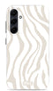 Mio by Mobilize Hoesje geschikt voor Samsung Galaxy A55 MagSafe Telefoonhoesje Hardcase | Mio by Mobilize Backcover | Geschikt voor MagSafe | Geschikt voor Draadloos Opladen met Magnetische Ring | MagSafe Case - Sandy Zebra | Wit