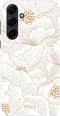 Mio by Mobilize Hoesje geschikt voor Samsung Galaxy A55 MagSafe Telefoonhoesje Hardcase | Mio by Mobilize Backcover | Geschikt voor MagSafe | Geschikt voor Draadloos Opladen met Magnetische Ring | MagSafe Case - White Roses | Wit
