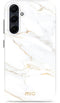Mio by Mobilize Hoesje geschikt voor Samsung Galaxy A55 MagSafe Telefoonhoesje Hardcase | Mio by Mobilize Backcover | Geschikt voor MagSafe | Geschikt voor Draadloos Opladen met Magnetische Ring | MagSafe Case - White Marble | Wit