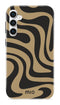 Mio by Mobilize Hoesje geschikt voor Samsung Galaxy S23 FE MagSafe Telefoonhoesje Hardcase | Mio by Mobilize Backcover | Geschikt voor MagSafe | Geschikt voor Draadloos Opladen met Magnetische Ring | MagSafe Case - Swirl | Zwart,bruin