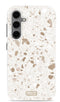 Mio by Mobilize Hoesje geschikt voor Samsung Galaxy S24 FE MagSafe Telefoonhoesje Hardcase | Mio by Mobilize Backcover | Geschikt voor MagSafe | Geschikt voor Draadloos Opladen met Magnetische Ring | MagSafe Case - Soft Terrazzo | Wit,goud