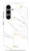 Mio by Mobilize Hoesje geschikt voor Samsung Galaxy S24 MagSafe Telefoonhoesje Hardcase | Mio by Mobilize Backcover | Geschikt voor MagSafe | Geschikt voor Draadloos Opladen met Magnetische Ring | MagSafe Case - White Marble | Wit