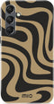 Mio by Mobilize Hoesje geschikt voor Samsung Galaxy S24 MagSafe Telefoonhoesje Hardcase | Mio by Mobilize Backcover | Geschikt voor MagSafe | Geschikt voor Draadloos Opladen met Magnetische Ring | MagSafe Case - Swirl | Zwart,bruin