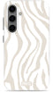 Mio by Mobilize Hoesje geschikt voor Samsung Galaxy S24 MagSafe Telefoonhoesje Hardcase | Mio by Mobilize Backcover | Geschikt voor MagSafe | Geschikt voor Draadloos Opladen met Magnetische Ring | MagSafe Case - Sandy Zebra | Wit