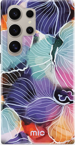 Mio by Mobilize Hoesje geschikt voor Samsung Galaxy S24 Ultra MagSafe Telefoonhoesje Hardcase | Mio by Mobilize Backcover | Geschikt voor MagSafe | Geschikt voor Draadloos Opladen met Magnetische Ring | MagSafe Case - Flowers