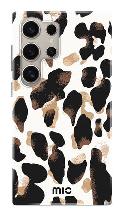 Mio by Mobilize Hoesje geschikt voor Samsung Galaxy S24 Ultra MagSafe Telefoonhoesje Hardcase | Mio by Mobilize Backcover | Geschikt voor MagSafe | Geschikt voor Draadloos Opladen met Magnetische Ring | MagSafe Case - Leopard | Zwart,wit
