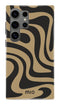 Mio by Mobilize Hoesje geschikt voor Samsung Galaxy S24 Ultra MagSafe Telefoonhoesje Hardcase | Mio by Mobilize Backcover | Geschikt voor MagSafe | Geschikt voor Draadloos Opladen met Magnetische Ring | MagSafe Case - Swirl | Zwart,bruin