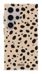 Mio by Mobilize Hoesje geschikt voor Samsung Galaxy S24 Ultra MagSafe Telefoonhoesje Hardcase | Mio by Mobilize Backcover | Geschikt voor MagSafe | Geschikt voor Draadloos Opladen met Magnetische Ring | MagSafe Case - Spots | Bruin