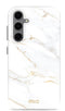 Mio by Mobilize Hoesje geschikt voor Samsung Galaxy S25 Edge MagSafe Telefoonhoesje Hardcase | Mio by Mobilize Backcover | Geschikt voor MagSafe | Geschikt voor Draadloos Opladen met Magnetische Ring | MagSafe Case - White Marble | Wit