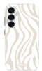 Mio by Mobilize Hoesje geschikt voor Samsung Galaxy S25 MagSafe Telefoonhoesje Hardcase | Mio by Mobilize Backcover | Geschikt voor MagSafe | Geschikt voor Draadloos Opladen met Magnetische Ring | MagSafe Case - Sandy Zebra | Wit