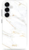 Mio by Mobilize Hoesje geschikt voor Samsung Galaxy S25 MagSafe Telefoonhoesje Hardcase | Mio by Mobilize Backcover | Geschikt voor MagSafe | Geschikt voor Draadloos Opladen met Magnetische Ring | MagSafe Case - White Marble | Wit