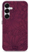 Mio by Mobilize Hoesje geschikt voor Samsung Galaxy S25 MagSafe Telefoonhoesje Hardcase | Mio by Mobilize Backcover | Geschikt voor MagSafe | Geschikt voor Draadloos Opladen met Magnetische Ring | MagSafe Case - Berry Blooms | Rood