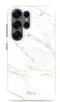 Mio by Mobilize Hoesje geschikt voor Samsung Galaxy S25 Ultra MagSafe Telefoonhoesje Hardcase | Mio by Mobilize Backcover | Geschikt voor MagSafe | Geschikt voor Draadloos Opladen met Magnetische Ring | MagSafe Case - White Marble | Wit