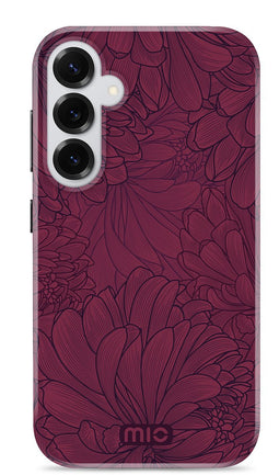 Mio by Mobilize Hoesje geschikt voor Samsung Galaxy S25 Ultra MagSafe Telefoonhoesje Hardcase | Mio by Mobilize Backcover | Geschikt voor MagSafe | Geschikt voor Draadloos Opladen met Magnetische Ring | MagSafe Case - Berry Blooms | Rood