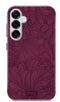 Mio by Mobilize Hoesje geschikt voor Samsung Galaxy S25 Ultra MagSafe Telefoonhoesje Hardcase | Mio by Mobilize Backcover | Geschikt voor MagSafe | Geschikt voor Draadloos Opladen met Magnetische Ring | MagSafe Case - Berry Blooms | Rood