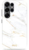 Mio by Mobilize Hoesje geschikt voor Samsung Galaxy S25 Ultra MagSafe Telefoonhoesje Hardcase | Mio by Mobilize Backcover | Geschikt voor MagSafe | Geschikt voor Draadloos Opladen met Magnetische Ring | MagSafe Case - White Marble | Wit