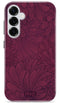 Mio by Mobilize Hoesje geschikt voor Samsung Galaxy S25 Ultra MagSafe Telefoonhoesje Hardcase | Mio by Mobilize Backcover | Geschikt voor MagSafe | Geschikt voor Draadloos Opladen met Magnetische Ring | MagSafe Case - Berry Blooms | Rood