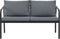 vidaXL - Tuinbank - tweezits - met - kussens - aluminium - grijs