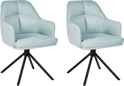 MIRA - Eetkamerstoel set van 2 - Mintgroen - Stof