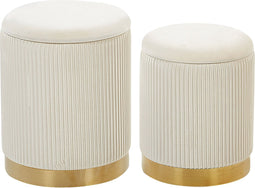 MIRAMAR - Poef - Wit - Fluweel