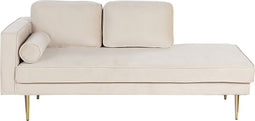 MIRAMAS - Chaise longue - Beige - Linkerzijde - Fluweel