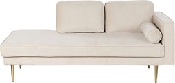 MIRAMAS - Chaise longue - Beige - Rechterzijde - Fluweel