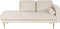 MIRAMAS - Chaise longue - Beige - Rechterzijde - Fluweel